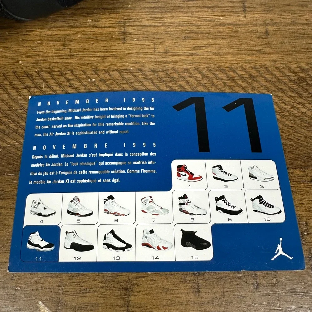 Jordan XI Bred Shoes Mens 10.5 Black Red 11 Retro Patent Leather 2001 Box + Card